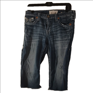 Big Star Blue Ankle Cropped Jeans Distressed.Size 30.